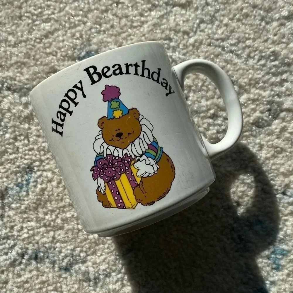 Happy  birthday “Bearthday” novelty mug | RUSS vintage | made in Korea